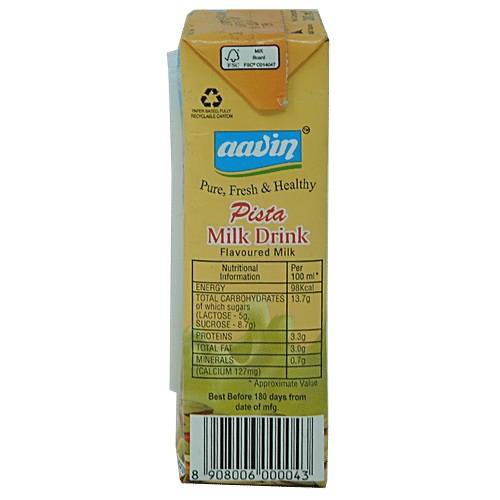 Aavin  Milk Drink - Pista Flavoured, 200 ml  