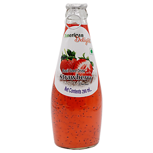American Delight Basil Drink - Strawberry Flavored, 290 ml  