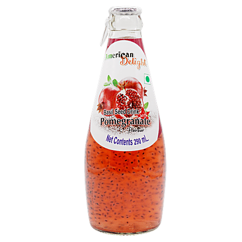 American Delight Basil Drink - Pomegranate Flavored, 290 ml  