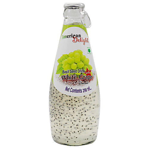 American Delight Basil Drink - White Grape Flavored, 300 ml  Zero Trans Fat & Cholesterol