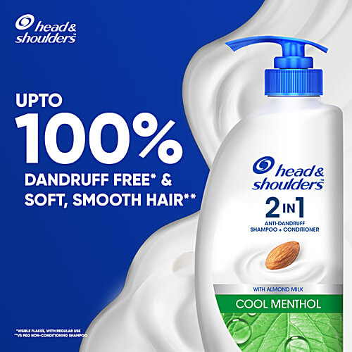 Head & Shoulders Cool Menthol 2 in 1 Anti-Dandruff Shampoo + Conditioner, Upto 100% Dandruff Free, 650 ml Upto 100% Dandruff Free