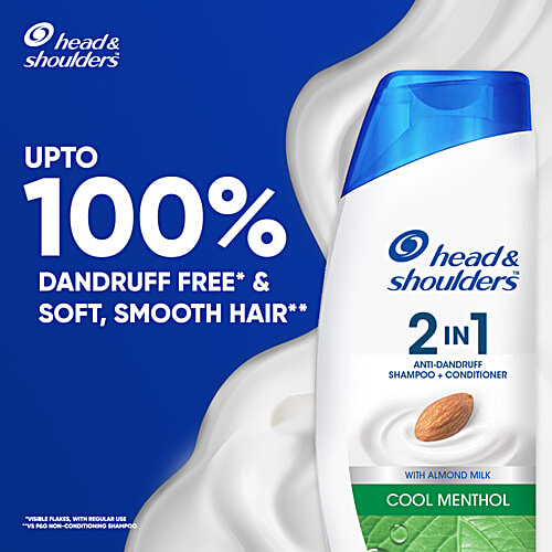 Head & Shoulders Cool Menthol 2 in 1 Anti-Dandruff Shampoo + Conditioner, 180 ml  Upto 100% Dandruff Free