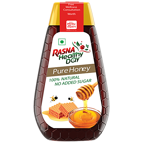 Rasna Healthy Day Pure Honey - Natural, No Added Sugar, 250 g No Added Sugar, No Fat