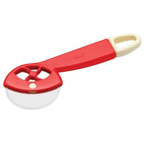 Ritu Pizza Cutter - Red & White, Plastic & Stainless Steel, 1 pc  