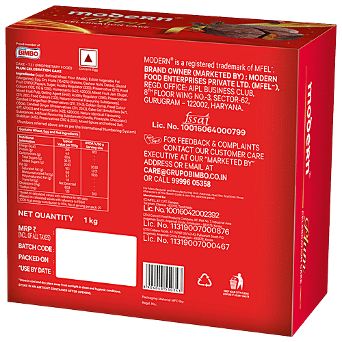 MODERN  Celebration Plum Cake, 1 kg Box 