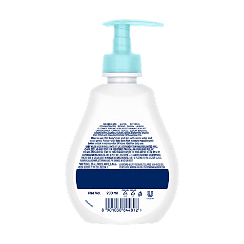 Baby Dove Rich Moisture Hypoallergenic Wash - Sensitive Care, Natural, No Parabens, 200 ml  No Sulfates, Parabens, Phthalates