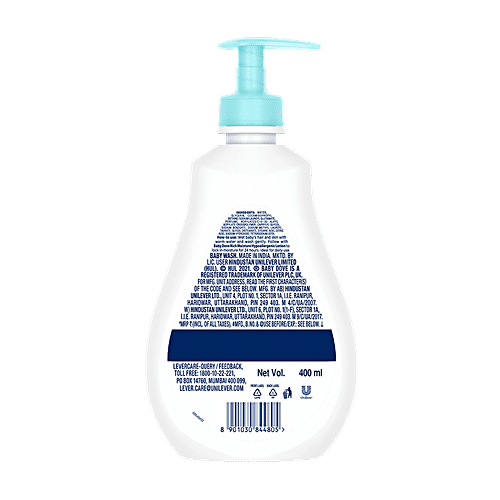 Baby Dove Rich Moisture Hypoallergenic Wash - Sensitive Care, Natural, No Parabens, 400 ml  No Sulfates, Parabens, Phthalates