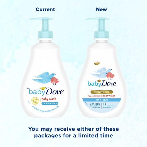 Baby Dove Rich Moisture Hypoallergenic Wash - Sensitive Care, Natural, No Parabens, 400 ml  