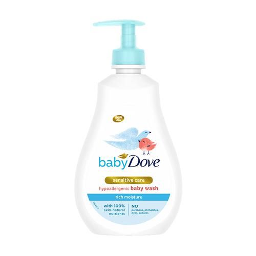 Baby Dove Rich Moisture Hypoallergenic Wash - Sensitive Care, Natural, No Parabens, 400 ml  