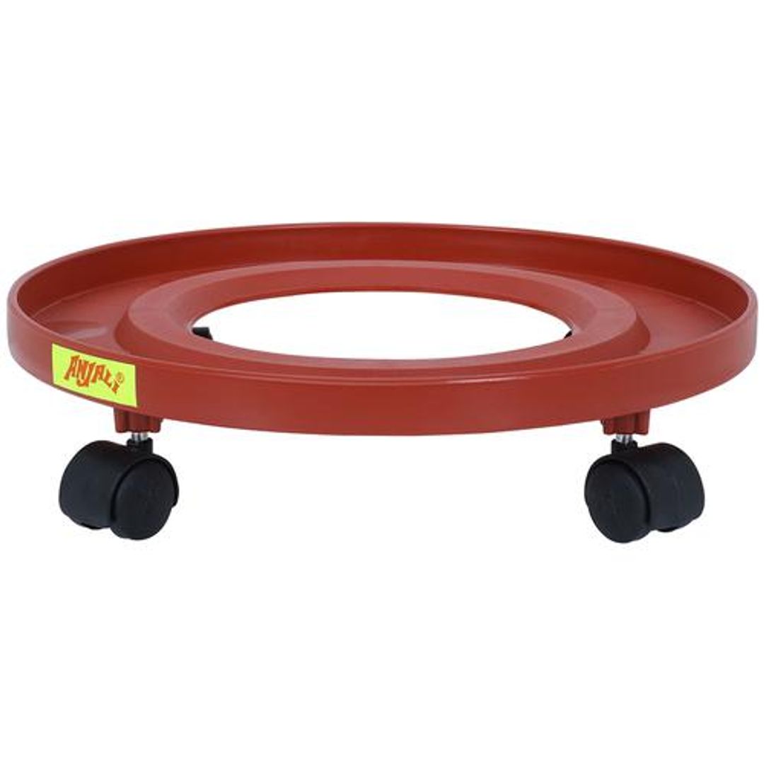 Anjali Gas Cylinder Trolley - Round, Plastic, Sturdy Wheels, Leaves No Scratches, 1 pc 