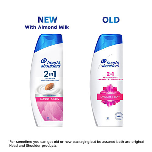 Head & Shoulders Smooth & Silky 2 in 1 Anti-Dandruff Shampoo + Conditioner, Upto 100% Dandruff Free, 340 ml  Upto 100% Dandruff Free