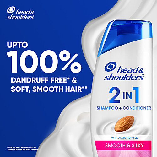Head & Shoulders Smooth & Silky 2 in 1 Anti-Dandruff Shampoo + Conditioner, Upto 100% Dandruff Free, 340 ml  Upto 100% Dandruff Free