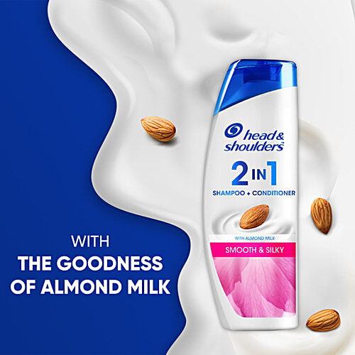 Head & Shoulders Smooth & Silky 2 in 1 Anti-Dandruff Shampoo + Conditioner, Upto 100% Dandruff Free, 340 ml  Upto 100% Dandruff Free