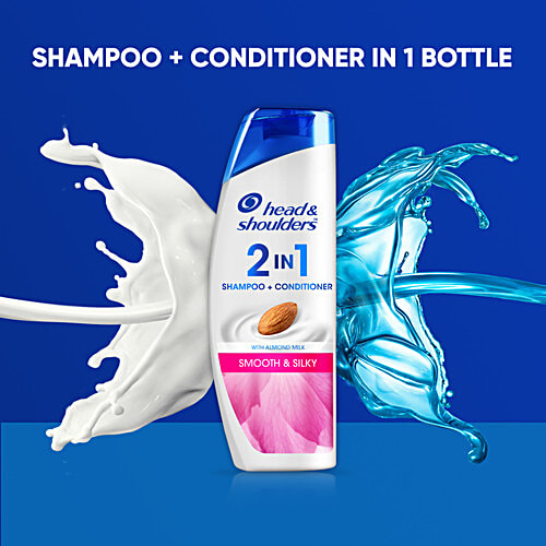 Head & Shoulders Smooth & Silky 2 in 1 Anti-Dandruff Shampoo + Conditioner, Upto 100% Dandruff Free, 340 ml  Upto 100% Dandruff Free