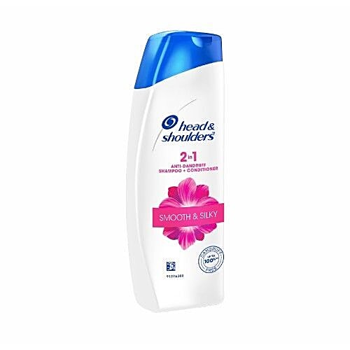 Head & Shoulders Smooth & Silky 2 in 1 Anti-Dandruff Shampoo + Conditioner, Upto 100% Dandruff Free, 180 ml  Upto 100% Dandruff Free