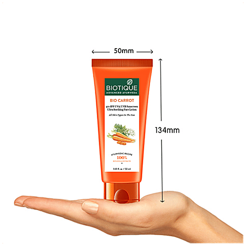 BIOTIQUE Sun Lotion - Face & Body, SPF40, For All Skin Types, Bio Carrot, 50 ml  
