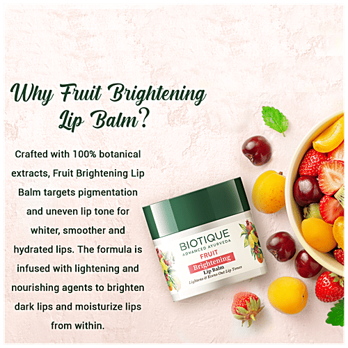 BIOTIQUE Brightening Lip Balm, 12 g Fruit Lightens & Evens-Out Lip Tones