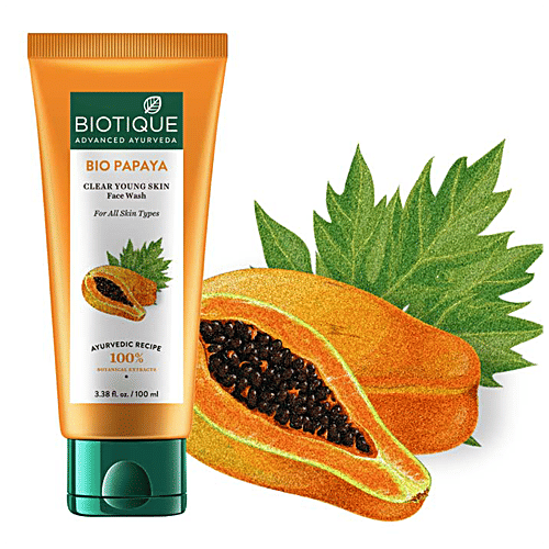 BIOTIQUE Face Wash - Exfoliating, Bio Papaya, for All SkinTypes, 300 ml