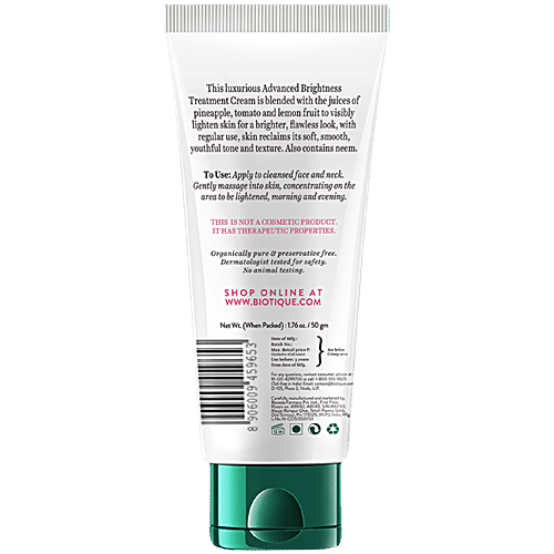 BIOTIQUE Face Glo Advance Brightening Fruit Cream, 50 g  100% Botanical Extracts