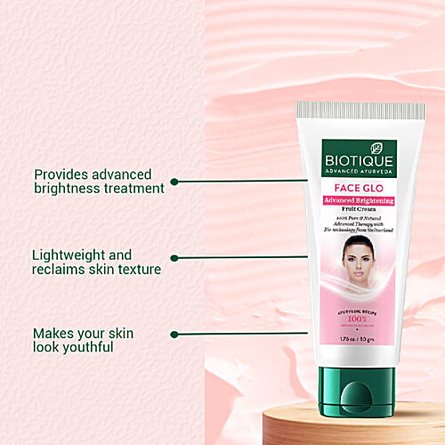 BIOTIQUE Face Glo Advance Brightening Fruit Cream, 50 g  100% Botanical Extracts