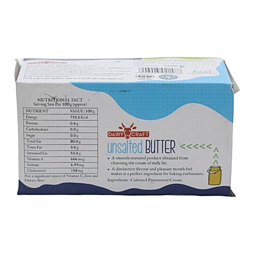 Buy Dairy Craft Butter Unsalted Naturally White 500 Gm Online At Best