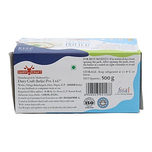 Dairy Craft Butter - Unsalted, Naturally White, 500 g  