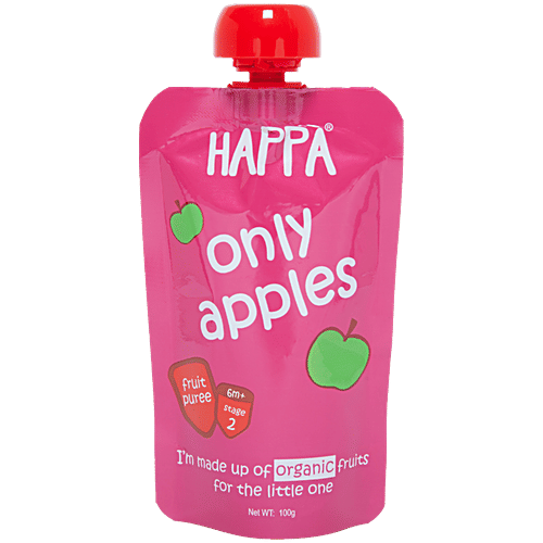 Happa Only Apples Organic Fruits Puree - Stage 2, 6 Months+, 100 g  