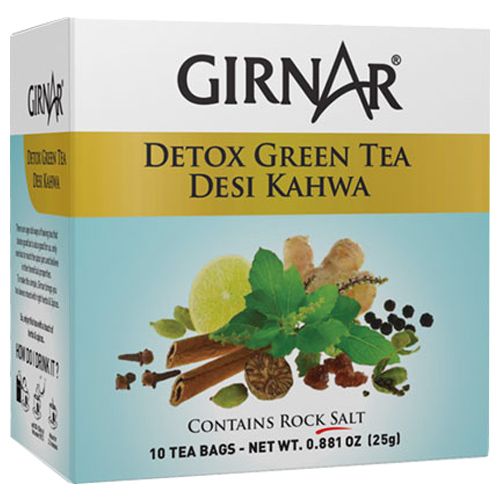 Girnar Green Tea - Detox/Desi Kahwa, 25 g (10 Bags x 2.5 g each) 