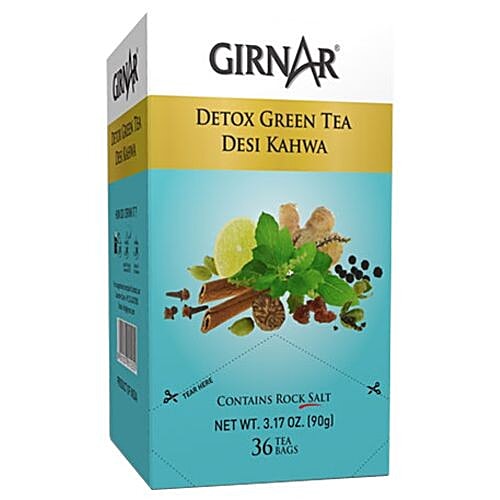 Girnar Green Tea - Detox / Desi Kahwa, 90.7 g (36 Bags x 2.5 g each) 