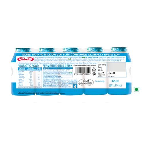Yakult Probiotic Health Drink - Light, 65 ml Pack of 5 