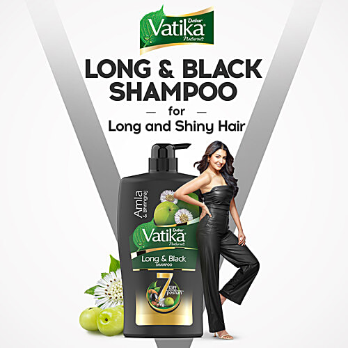 Dabur Vatika Amla Long & Black Shampoo, For Shiny, Long & Black Hair, 340ml 7 Satt Poshan
