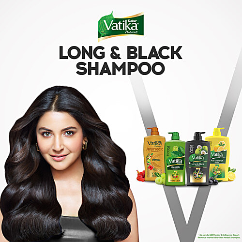 Dabur Vatika Amla Long & Black Shampoo, For Shiny, Long & Black Hair, 340ml 7 Satt Poshan