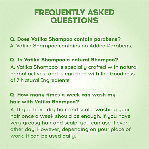 Dabur Vatika Health Shampoo, With 7 natural ingredients, Controls Frizz, 180 ml