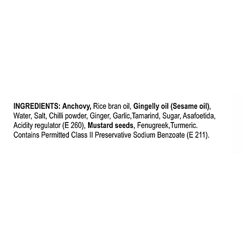 Tasty Nibbles Pickle - Anchovy, 400 g PET Jar Zero Cholesterol