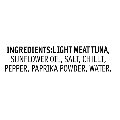 Tasty Nibbles Tuna Chunks - Light Meat, in Sunflower Oil, with Chilli & Cracked Pepper, 185 g Canned light meat tuna chunks with  sunflower oil as base and flavoured with chilli & cracked pepper Rich in Omega 3