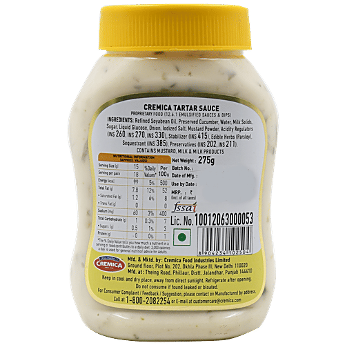 Cremica Sauce - Tartar, 275 g  