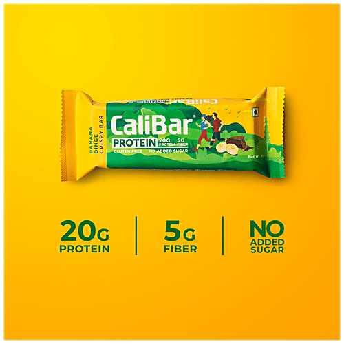 CaliBar Protein Bar - Crispy Banana, Low Sugar, 65 g  Low Sugar, Gluten Free