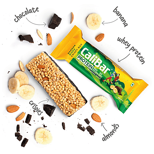 CaliBar Protein Bar - Crispy Banana, Low Sugar, 65 g  Low Sugar, Gluten Free