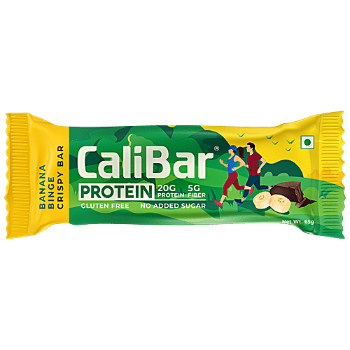 CaliBar Protein Bar - Crispy Banana, Low Sugar, 65 g  Low Sugar, Gluten Free