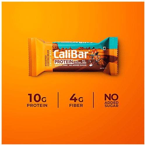 CaliBar Protein Bar - Crispy Coffee, Low Sugar, GoFit, 240 g (Pack of 6) Low Sugar, High Protein