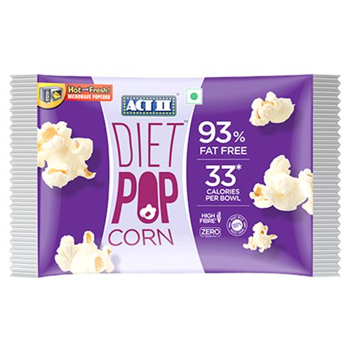 ACT II Microwave Diet Popcorn - High Fibre, Snacks, 80 g  