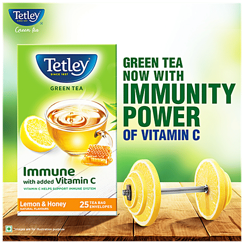 Buy Tetley Green Tea Immune With Added Vitamin C, Lemon & Honey Online