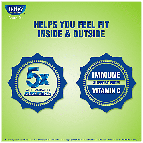 Tetley Green Tea Immune With Added Vitamin C, Lemon & Honey, 37.5 g (25 Bags x 1.5 g each) 