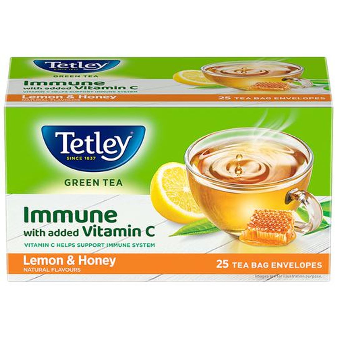 Tetley Green Tea - Lemon & Honey, 35 g (25 Bags x 1.4 g each)