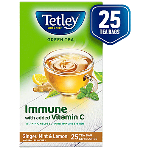 Tetley Green Tea - Ginger Mint Lemon, 50 g (25 Bags x 2 g each) 