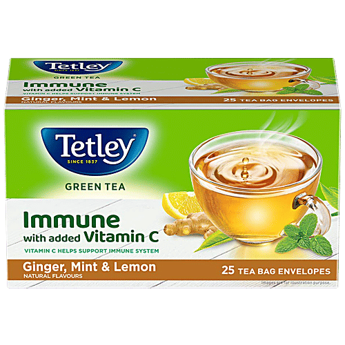 Tetley Green Tea - Ginger Mint Lemon, 50 g (25 Bags x 2 g each) 