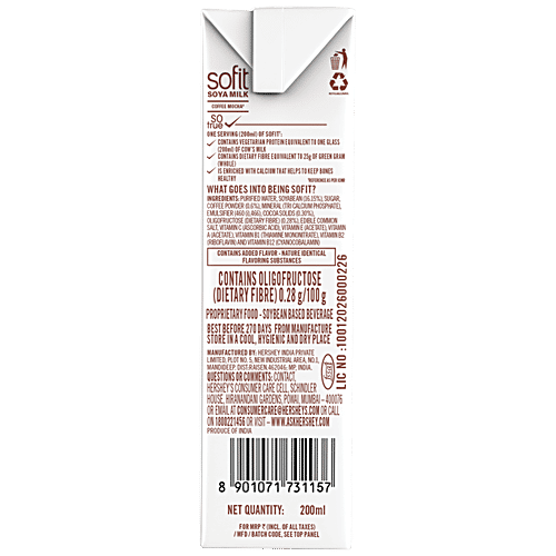 Sofit  Soya Milk - Coffee Mocha, 200 ml  Naturally Lactose Free