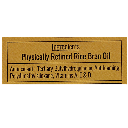 Oryfit Physically Refined Rice Bran Oil - Fortified with Vitamin with A, D & E, 5 L  Oryzanol Enriched