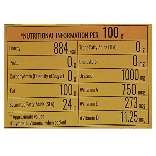 Oryfit Physically Refined Rice Bran Oil - Fortified with Vitamin with A, D & E, 5 L  Oryzanol Enriched