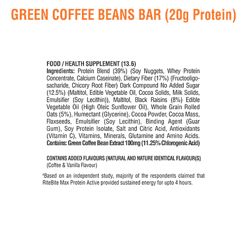 RiteBite Max Protein Green Coffee Beans, 70 g  